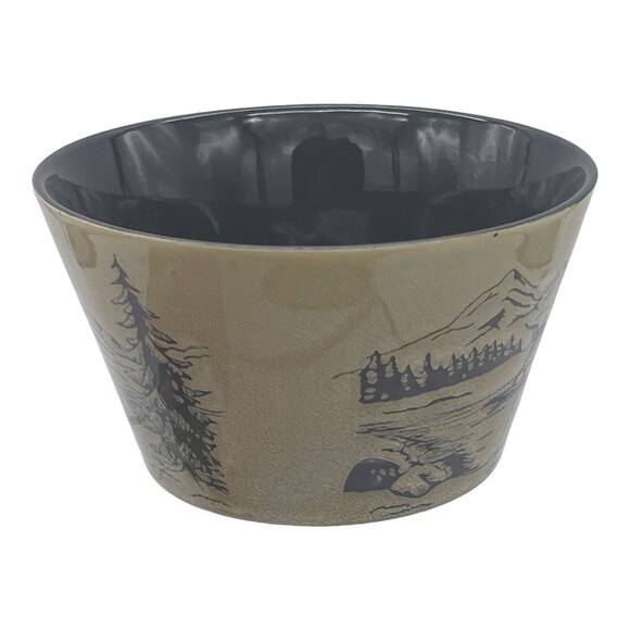 Pfaltzgraff Brown Glazed Set Wildlife Adventure Salad Plate Lake Adventure Bowl - Picture 9 of 13